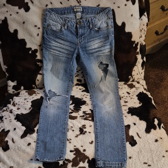 Mudd Blue Skinny Jeans Distressed Denim - Picture 2 of 12